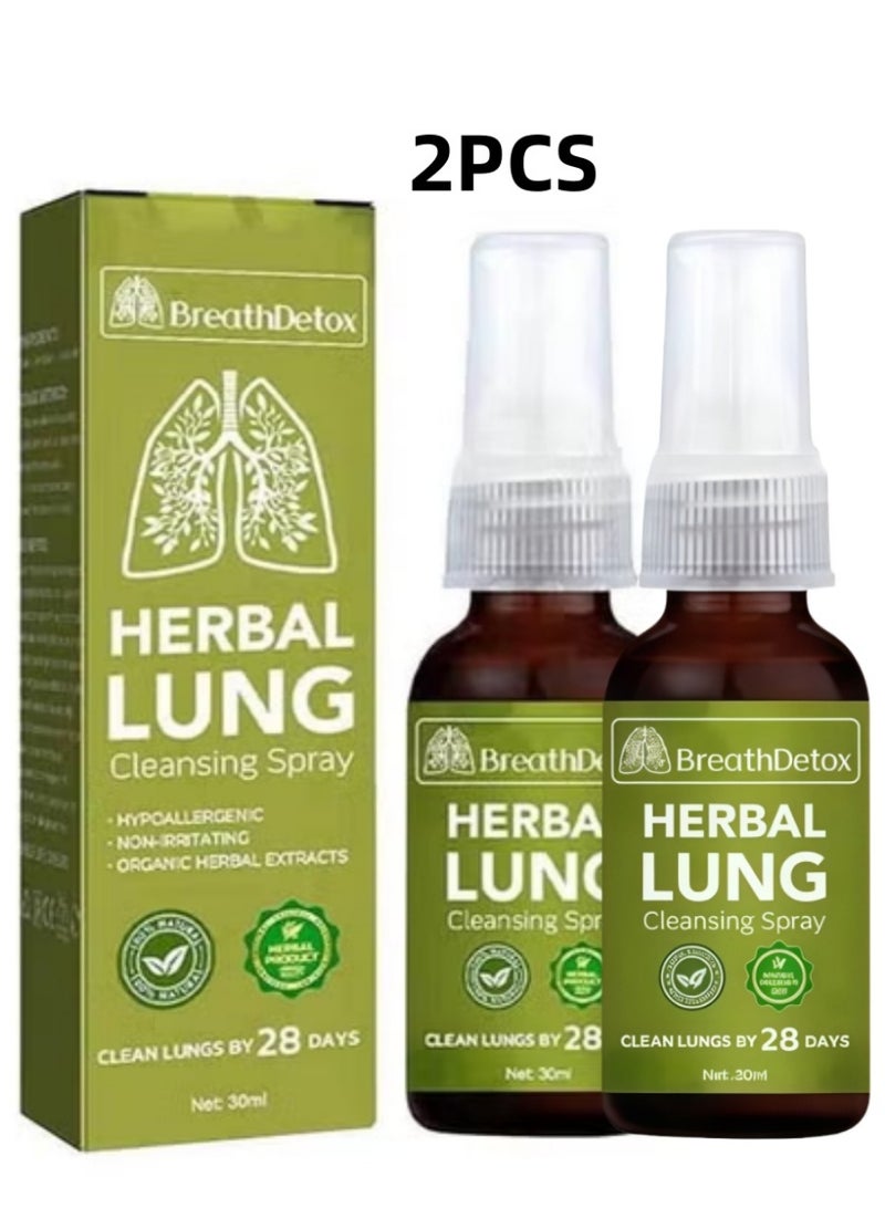 Natural Herbal Lung Cleansing Throat Spray for Respiratory Support Two Pack Portable Twin Set